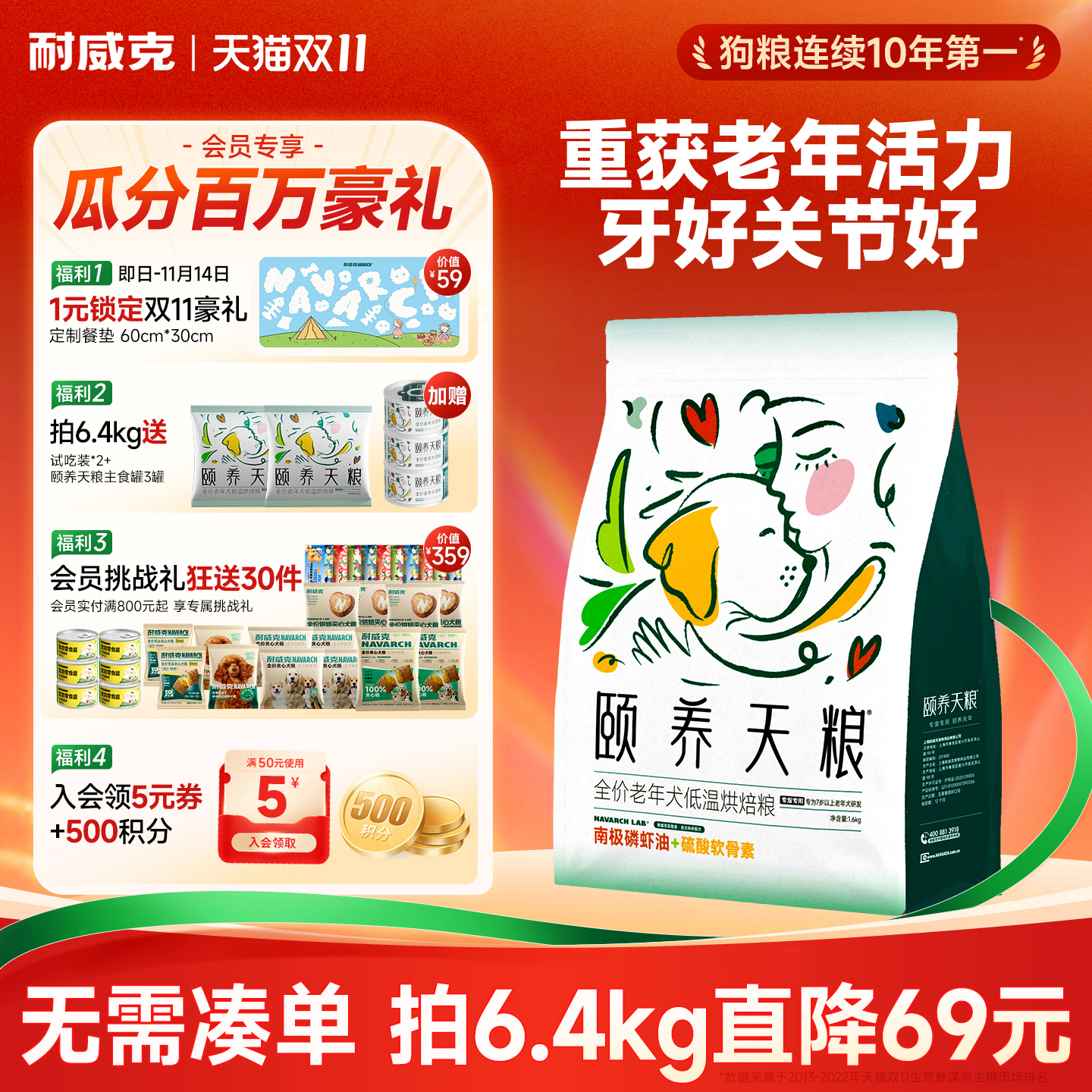 耐威克老年犬专用狗粮