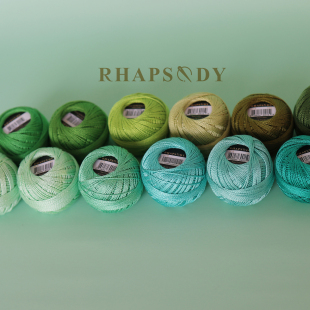 Rhapsody精品高质量手工diy玩偶编织手鞠球8号珠光细蕾丝线青绿系