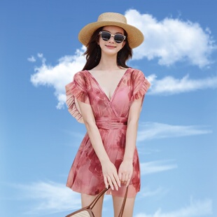 保守显瘦遮肚泡温泉游泳装 正品 连体裙式 2026新款 维多利亚泳衣女款