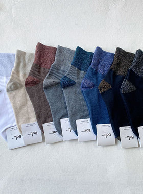 BAL韩国东大门中筒袜女亮丝拼色纯色女袜薄款时尚潮流百搭春秋款