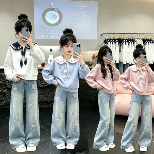 大童时尚套装春秋季学院风海军领