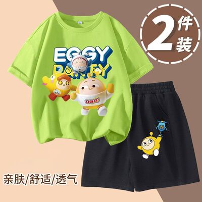 男童夏装套装帅气潮装童装夏季2024新款宝宝夏天运动儿童衣服男孩