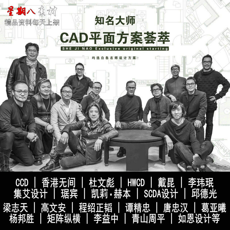 c427名师室内设计CAD平面布置别墅样板间平面优化图100套