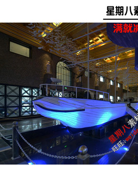 c115海洋主题海鲜餐厅饭店室内设计CAD施工图纸高清实景照片效果