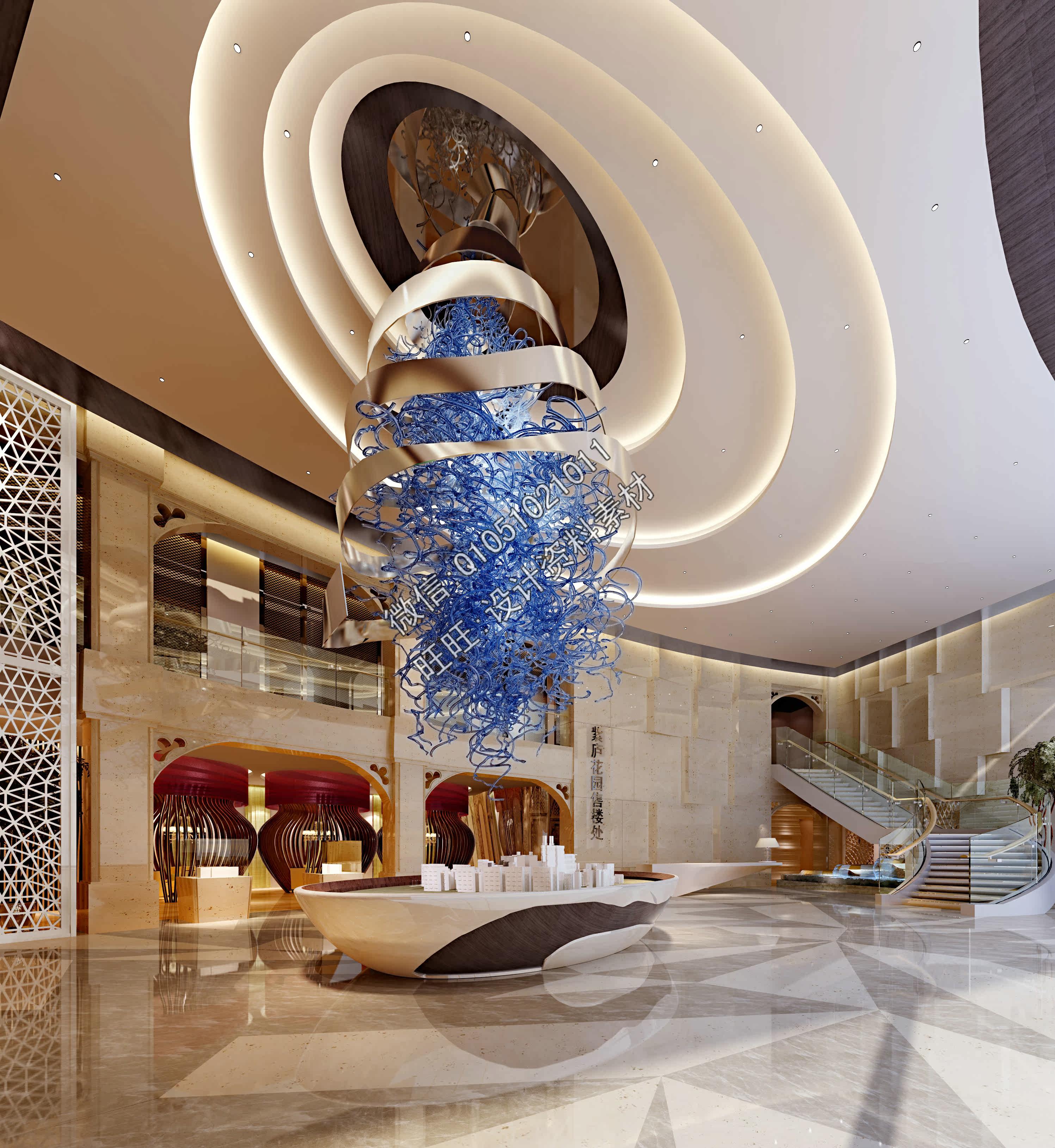 售楼处高清3d效果图欧式 现代售楼部效果图设计参考资料