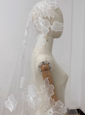 长款拖地新娘婚礼头纱