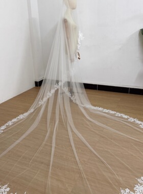 简约森系新娘结婚头纱