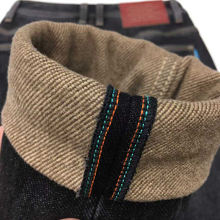 冬季加绒牛仔裤男款保暖抓绒黑灰色修身小脚磨毛九分裤冬季加厚款