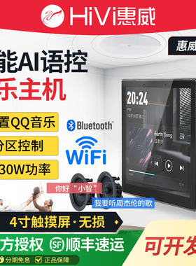 智能家用背景音乐主机家庭酒店天花音响套装配Hivi/惠威吸顶喇叭