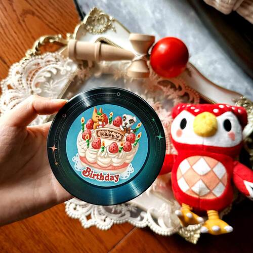 生日快乐防滑杯垫动森KK你的生日