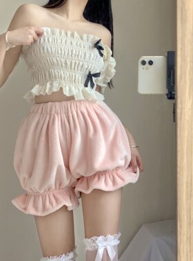 蓬蓬毛绒南瓜灯笼裤Lolita打底裤