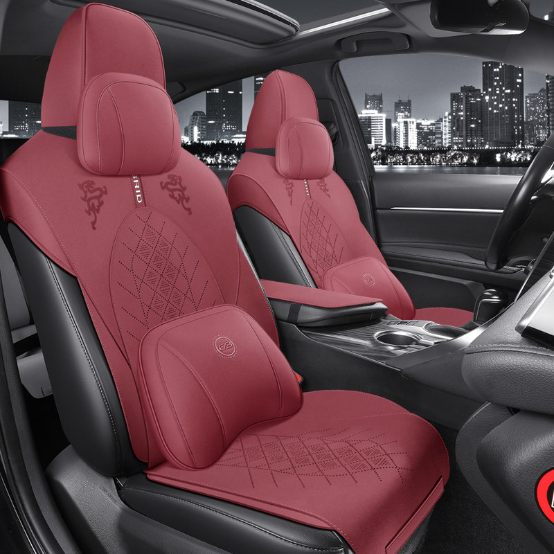 专用于丰田汉兰达皇冠陆放专用汽车坐垫四季半包翻毛皮透气七座垫