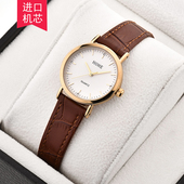 正品 休闲复古轻奢女表 时尚 鸿鹤手表 女士超薄皮带防水简约石英表
