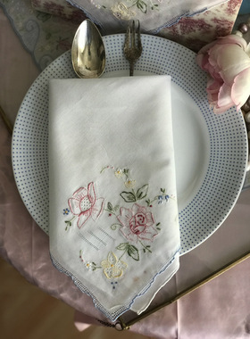 [2020.10]出口日本彩色手工绣花手信手帕、手绢、手巾，洗脸巾