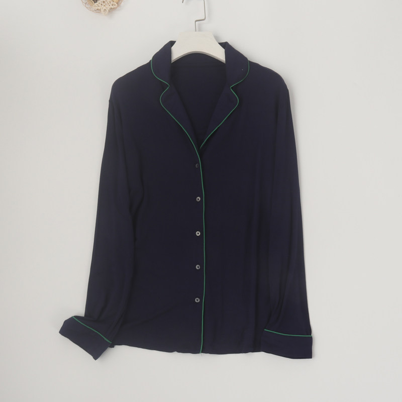 대외 무역 여성 모달 가디건 스타일 긴팔 얇은 홈웨어 잠옷 싱글 탑 봄과 여름 대형 에어컨 셔츠