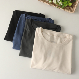 外贸男莫代尔棉宽松薄款 大码 短袖 大汗衫 夏 T恤外穿家居服打底衫 软