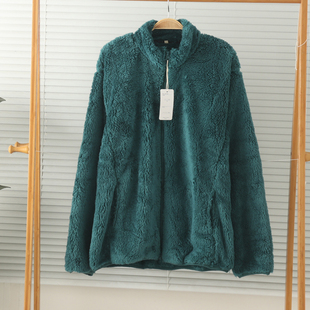 特价款男女加厚珊瑚绒立领护颈长袖家居服睡衣上衣保暖冬大码