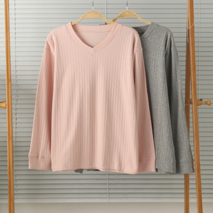 女士纯棉长袖 柔软 家居服睡衣单件上衣全棉宽松春秋大码