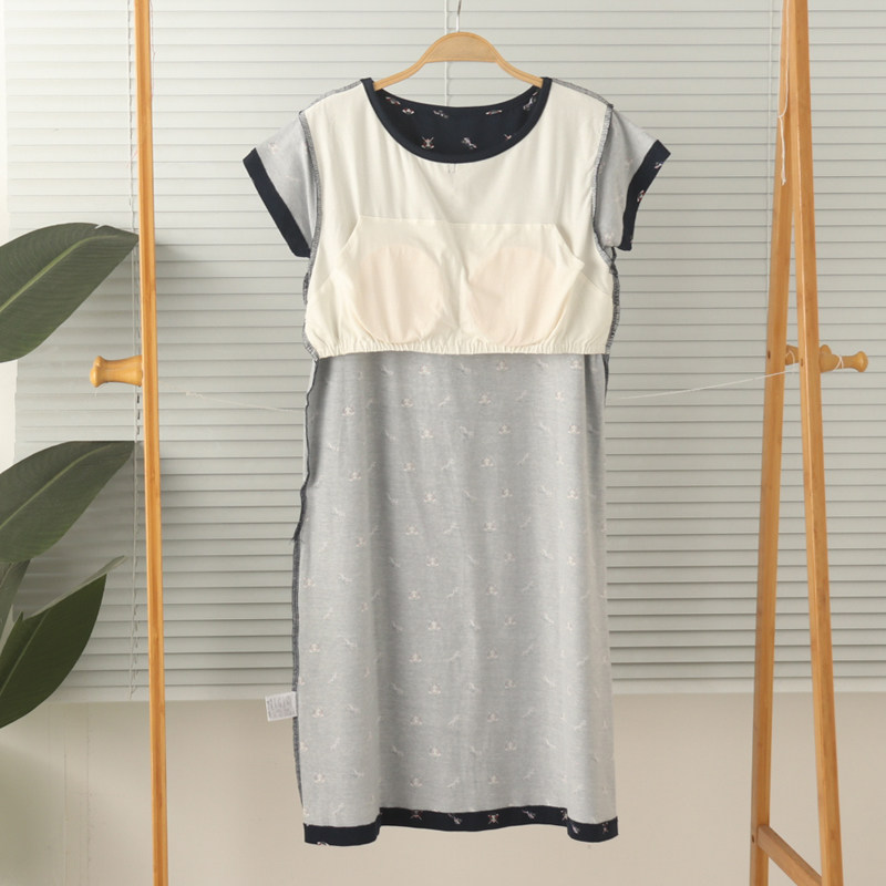 断码特价外贸女弹力纯棉带胸垫BRA短袖家居睡裙睡袍裙子夏清爽,女士内衣/男士内衣/家居服,睡裙,淘宝优惠券,粉丝福利购,淘宝优惠卷