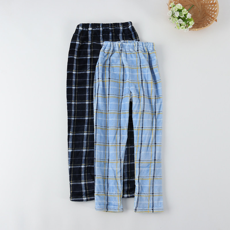 儿童法兰绒珊瑚绒家居裤睡裤冬