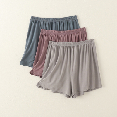 女莫代尔薄款高腰家居裤短裤睡裤