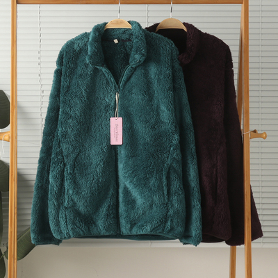 男加厚珊瑚绒立领长袖家居服冬