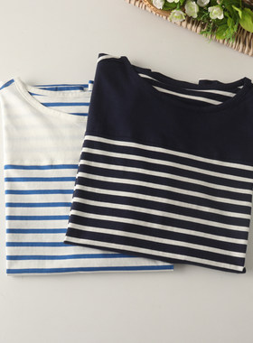 女纯棉条纹短袖家居服睡衣夏大码