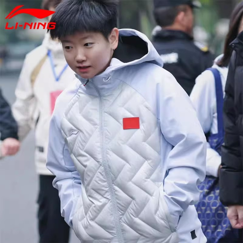李宁孙颖莎同款羽绒服国家队2025秋冬新款连帽超轻薄防风保暖外套