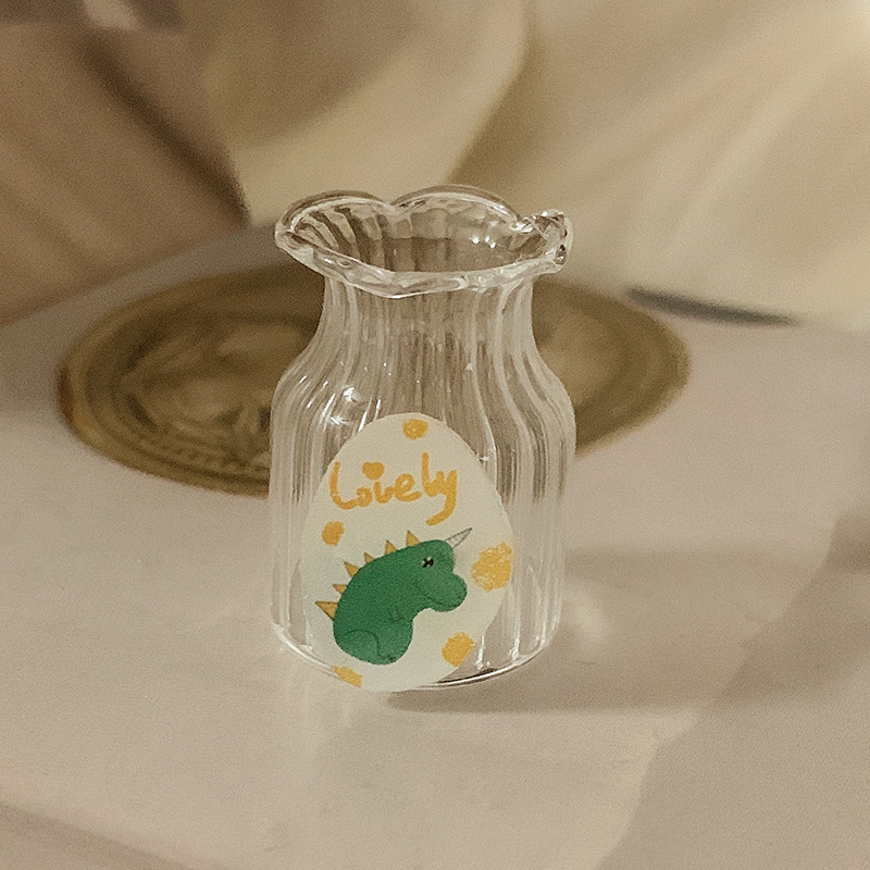 原创恐龙插画mini玻璃瓶戒指展示首饰金珠收纳宝石收纳盒可定制名