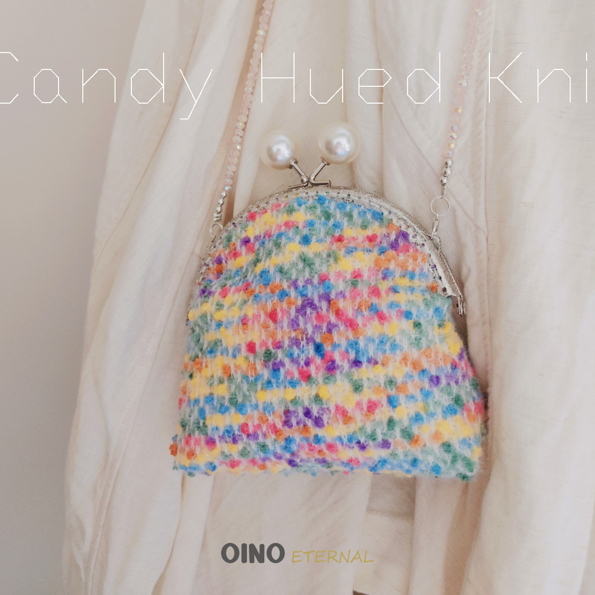 OINO 童趣糖果毛织 口金包小方包