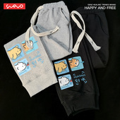 划水三连 金毛橘猫北极熊宽松束脚休闲裤 纯棉薄款 悦游 卫裤 男春秋