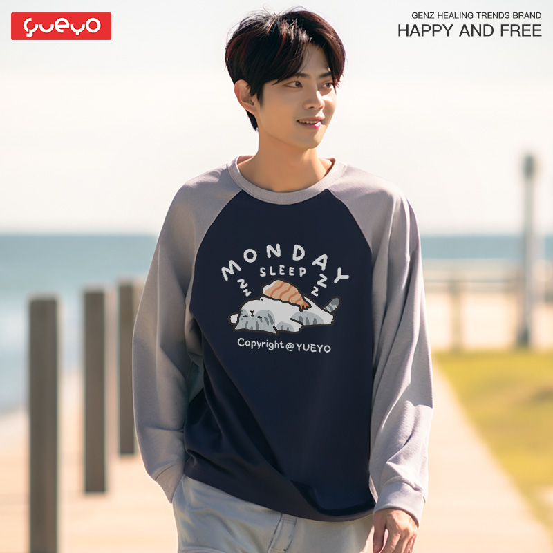 悦游长袖潮流mondaysleepT恤