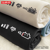 加绒宽松圆领卫衣 悦游 手机图标三连 卡通可爱休闲原创潮流icon