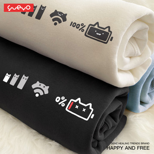 卡通可爱休闲原创潮流icon 加绒宽松圆领卫衣 悦游 手机图标三连