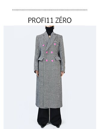 PROFILLZERO 立体绣收腰大衣 23FW 千鸟格 明星同款-profi11zero