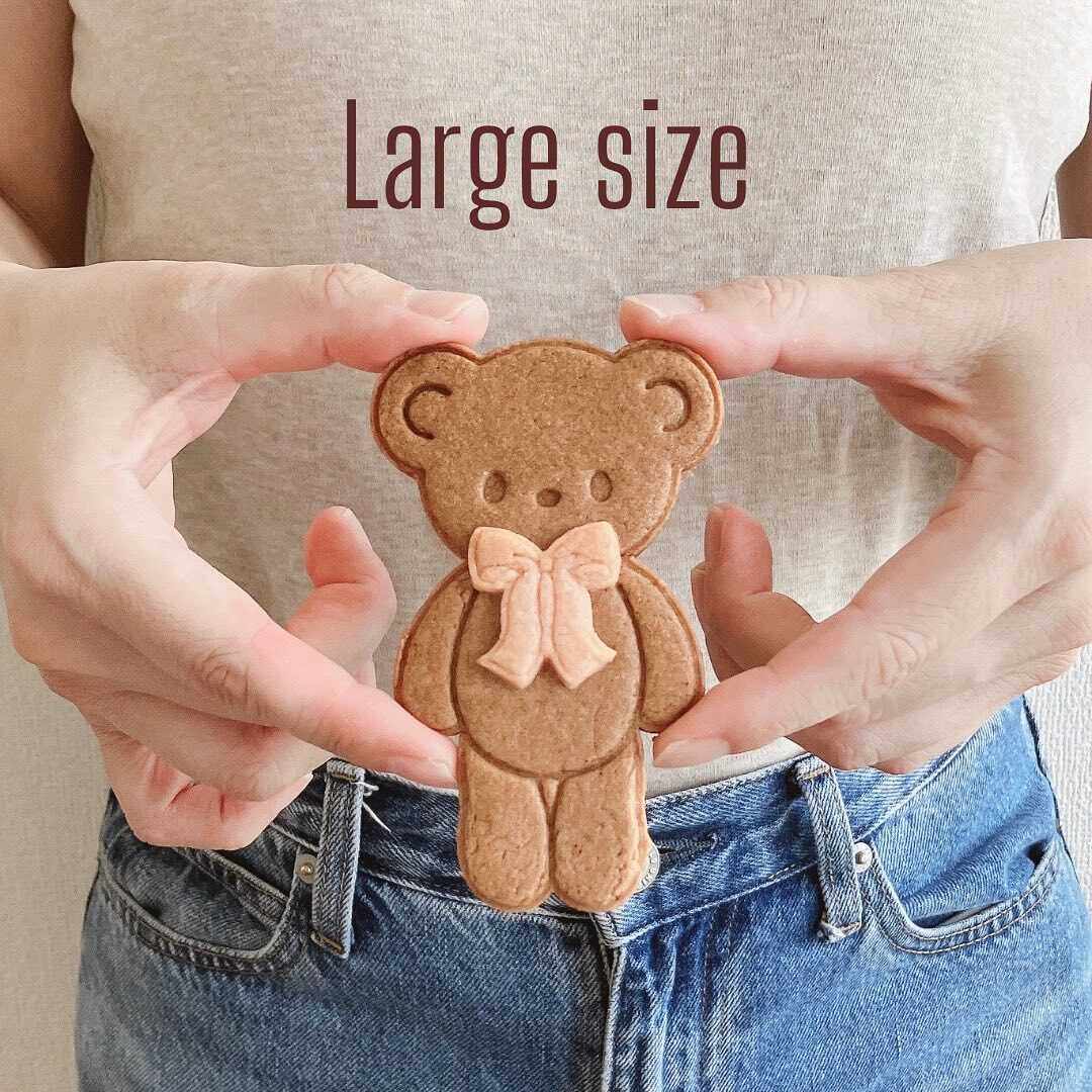 原创定制饼干模具超大号卡通小熊蝴蝶结饼干模具 创意饼干盒切模