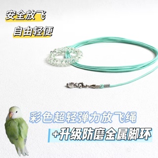 鹦鹉放飞绳遛鸟神器护腿不伤脚金属脚环牡丹玄凤户外安全牵引绳