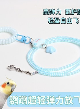 鹦鹉牵引绳超轻高弹力护腿放飞绳