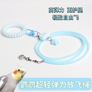 鹦鹉牵引绳超轻小鸟外出放飞绳不伤脚虎皮玄凤小太阳户外遛鸟神器