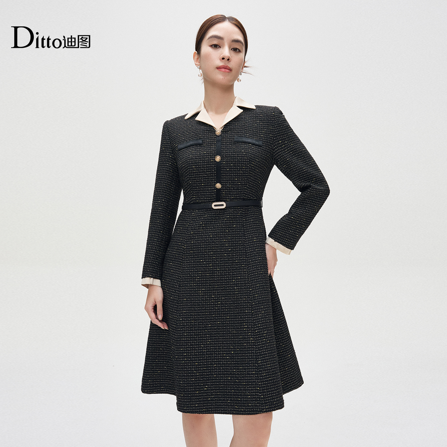 Ditto/迪图气质优雅轻奢连衣裙