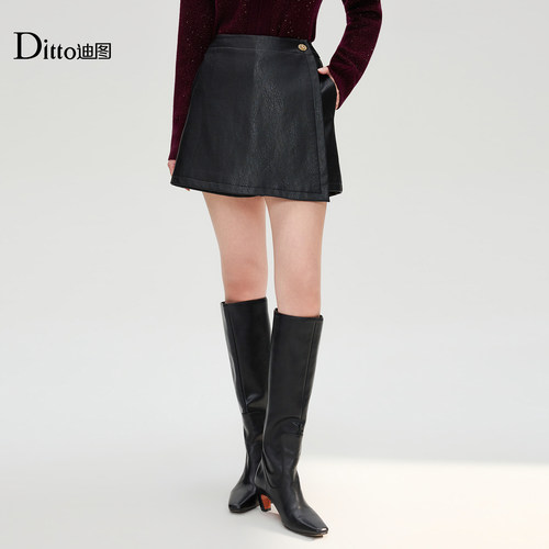 迪图高级感气质短裙复古摩登裙裤