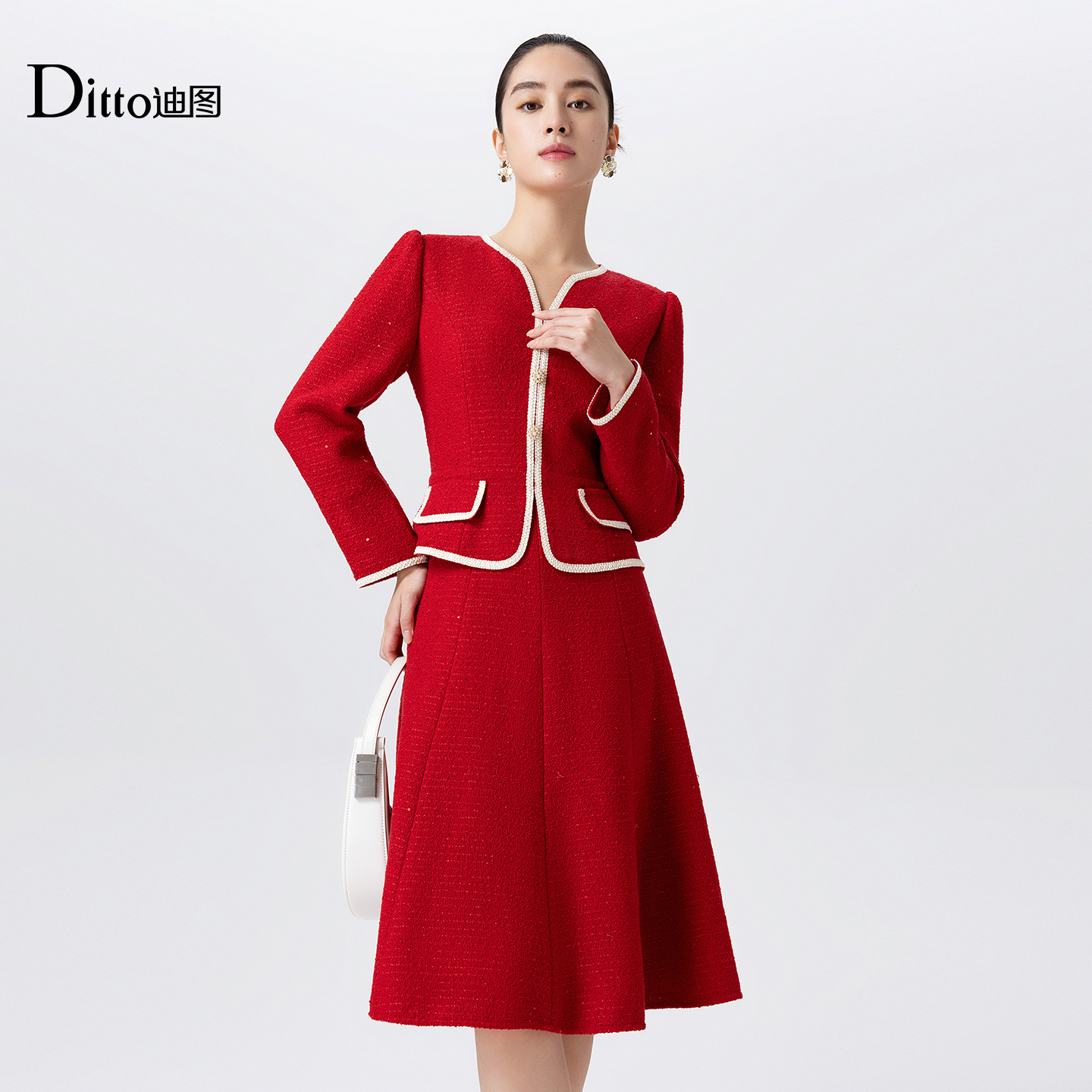 Ditto/迪图修身显瘦气质连衣裙