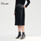 新款 Ditto 迪图2026春季 时髦简约高级感气质通勤真皮感开叉皮裙
