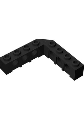 MOC国产32555小颗粒科技积木零配散件4529549 5x5直角45度洞梁 黑