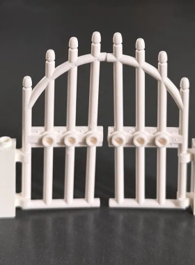 国产小颗粒配件MOC栅格门42448中古世纪城堡花园栅栏大门零件白色