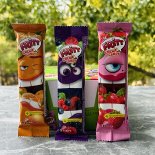 CHEWY CANDY波兰进口喜果宝草莓味/橙子味/莓果味手撕糖35g