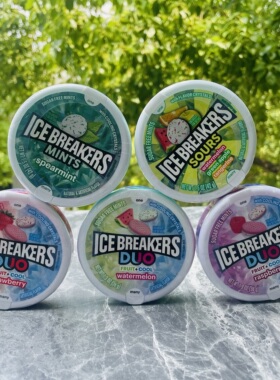 Ice Breakers酷力冰美国进口薄荷糖压片树莓西瓜草莓酸水果清爽