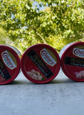 Century tuna菲律宾进口金枪鱼罐头水浸/大豆油浸/香辣184g