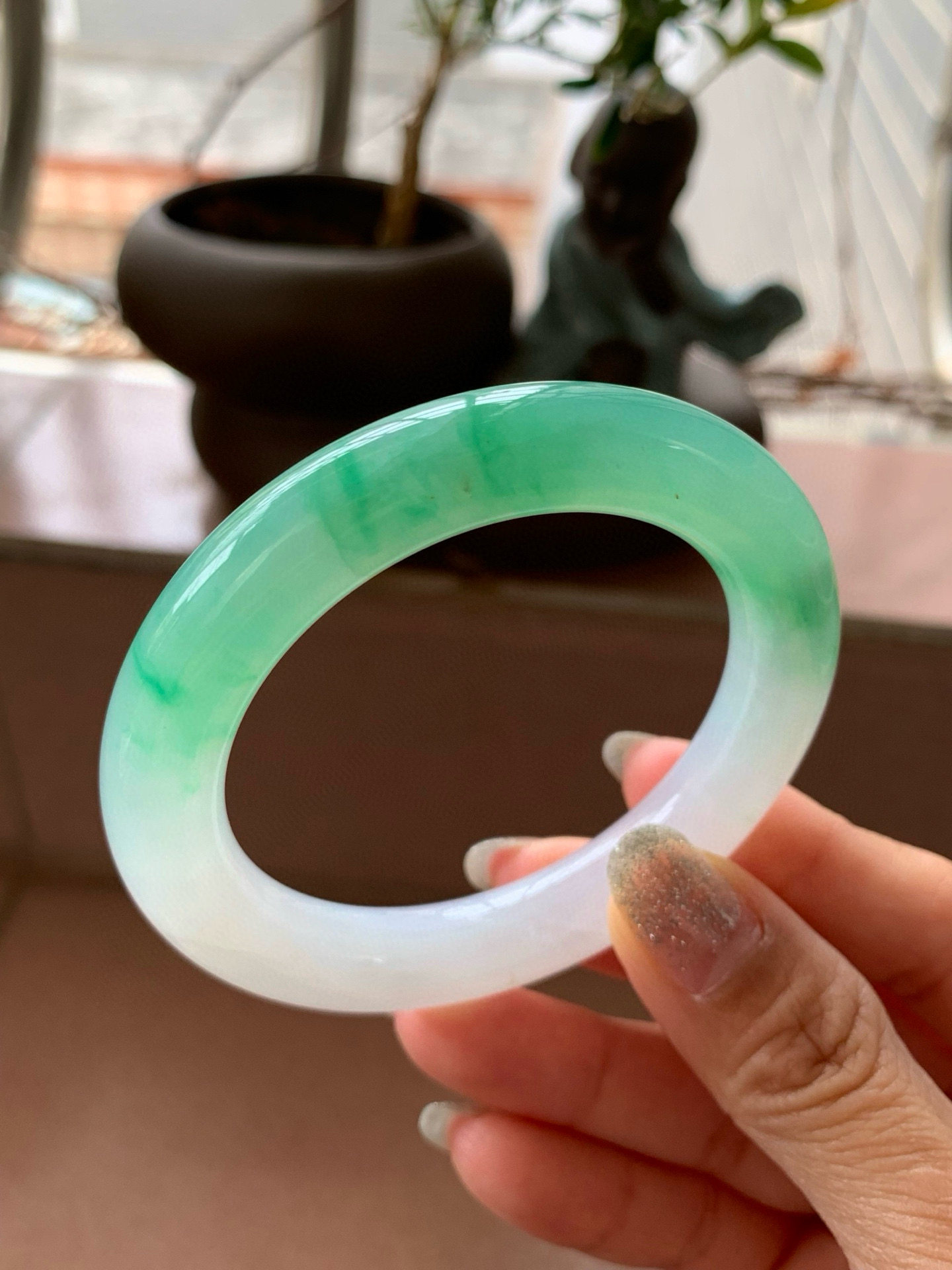 【小陈翡翠】缅甸天然翡翠a货年底倒计时甜绿阳绿飘绿花52圆条,珠宝/钻石/翡翠,手镯,淘宝优惠券,粉丝福利购,淘宝优惠卷