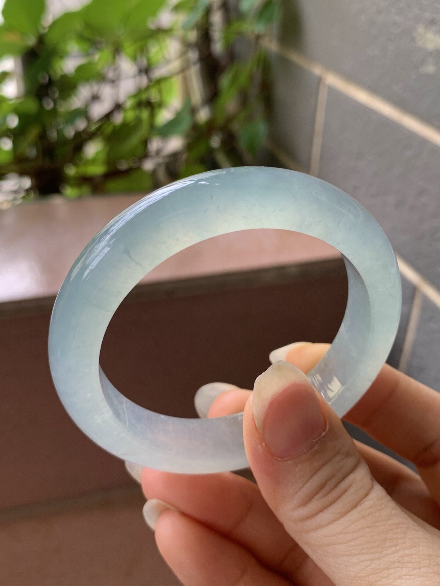 【小陈翡翠】缅甸天然翡翠A货冰种晴底50小圈口正圈翡翠手镯